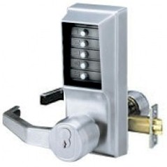 Simplex LL1041B Pushbutton Lock. Lever LH-W/Key Bypass, Passage SFIC Prep Core Included
